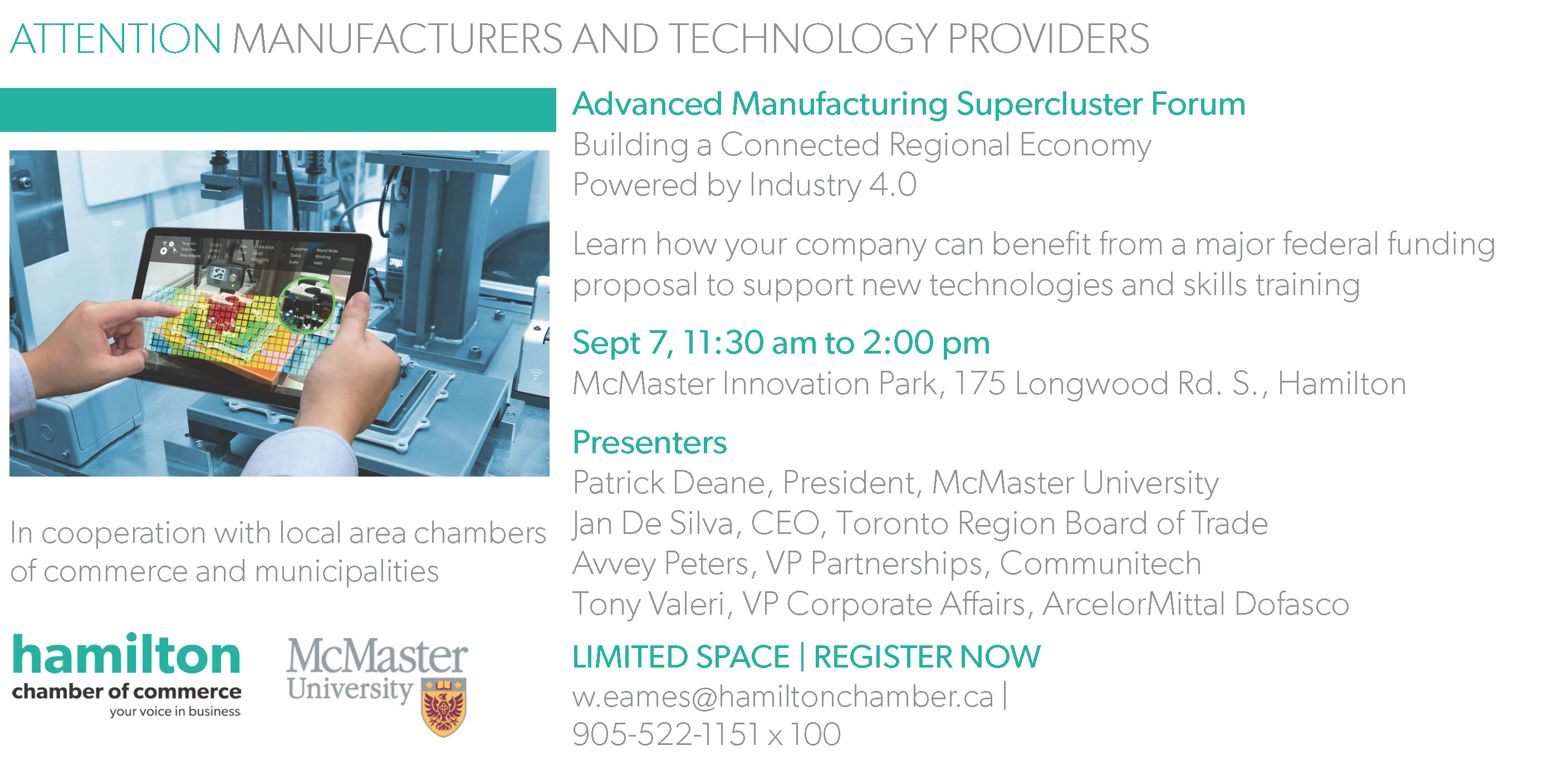 INVITE Sept 7 Advanced Manufacturing Supercluster Forum at MIP(1)